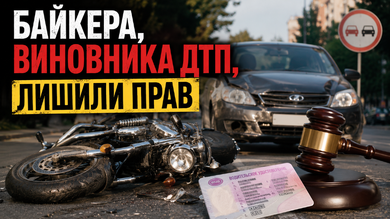 Байкера, виновника ДТП, лишили прав
