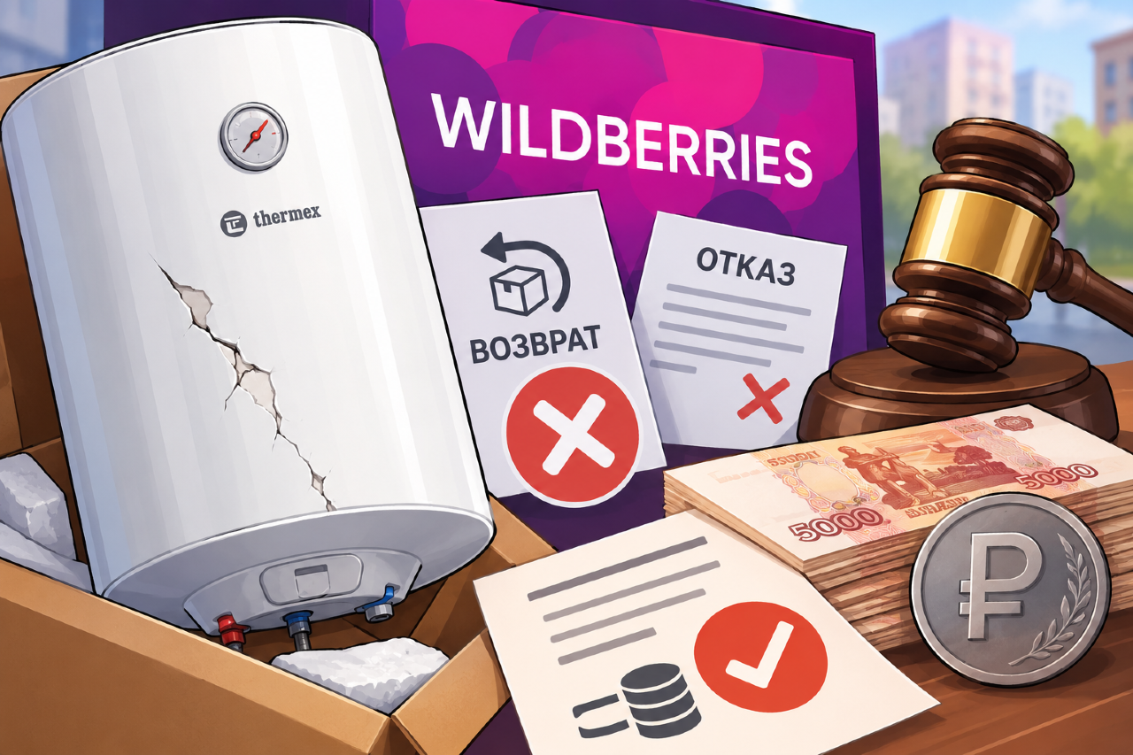 В Красноуральске покупательница отсудила деньги у Wildberries за бракованный водонагреватель