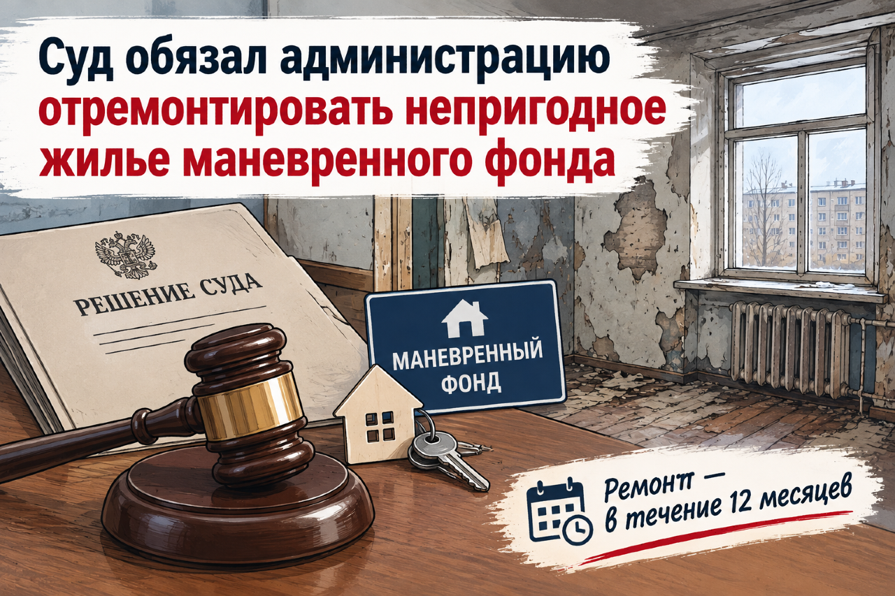 Суд обязал администрацию отремонтировать непригодное жилье маневренного фонда