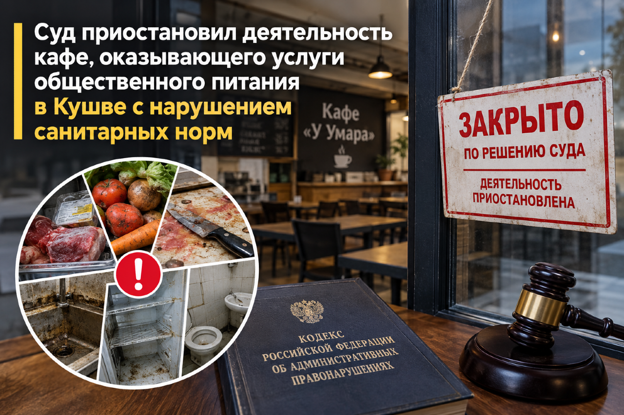 Суд приостановил деятельность кафе, оказывающего услуги общественного питания в городе Кушва с нарушением санитарных норм