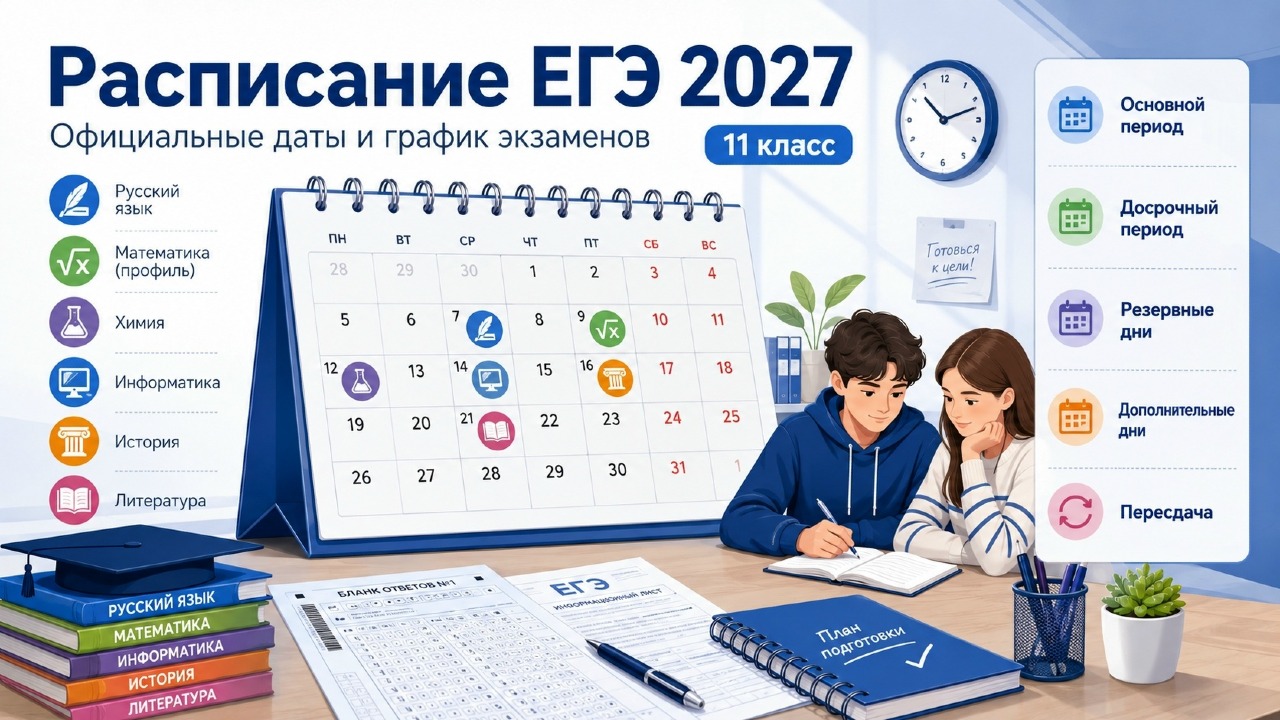 Опубликованы даты проведения ОГЭ и ЕГЭ в 2027 году